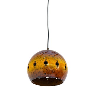 Vintage Enameled Pendant Lamp from Hustadt Leuchten, 1960s For Sale