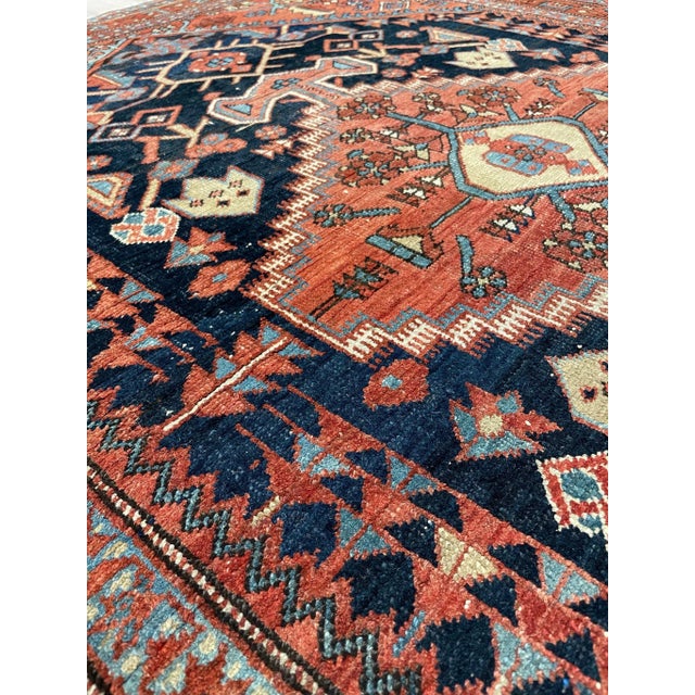 NW Bakshayesh Rug in Navy, Clay, Terracotta 5 x 7 For Sale - Image 11 of 13