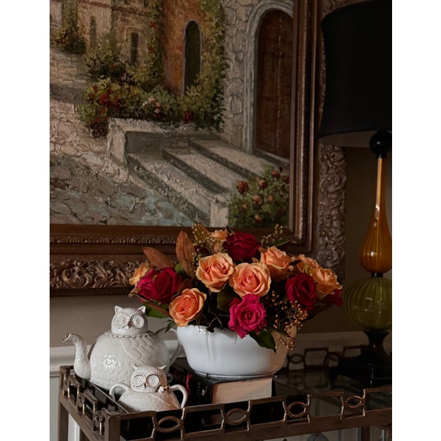 Porcelain by none other than Italian made Richard Ginori. Pure white and executed in the quality one has come to expect...