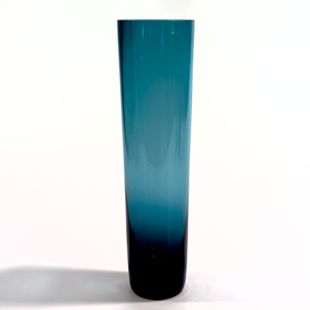 Sophisticated Finnish Style Inky Blue Decorative Glass Vessel Curation - Group of 5 For Sale - Image 10 of 13