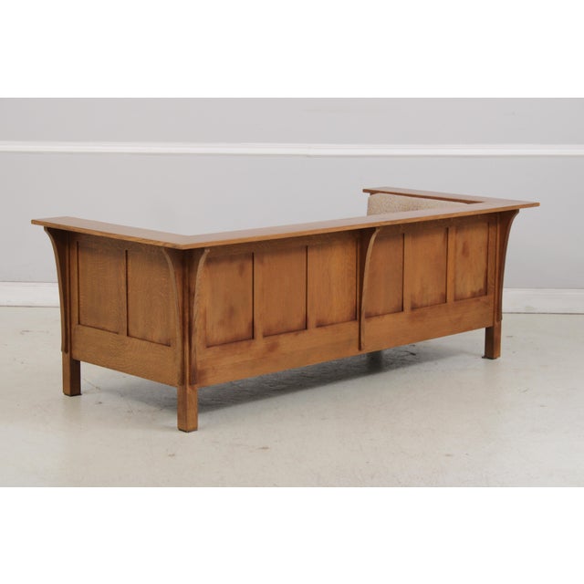 Wood Stickley Mission Oak Prairie Settee Sofa For Sale - Image 7 of 18