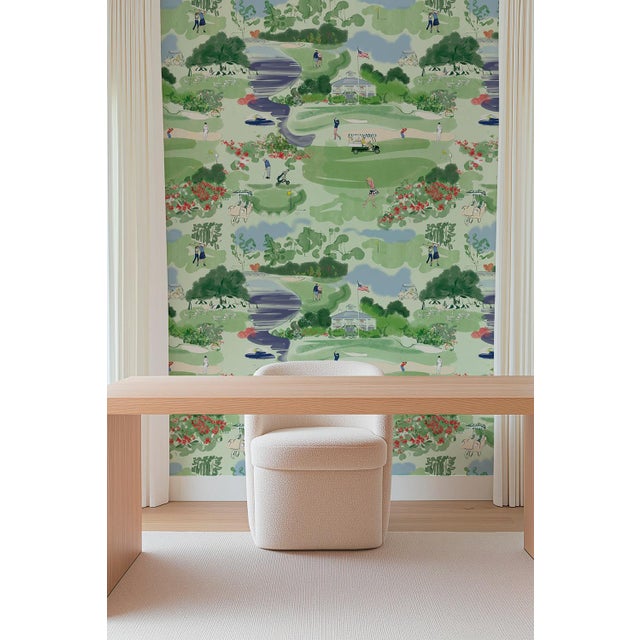 Golf fans will get it. ⛳️ This golf course toile wallpaper is a playful, watercolor take on one of the most iconic scenes...