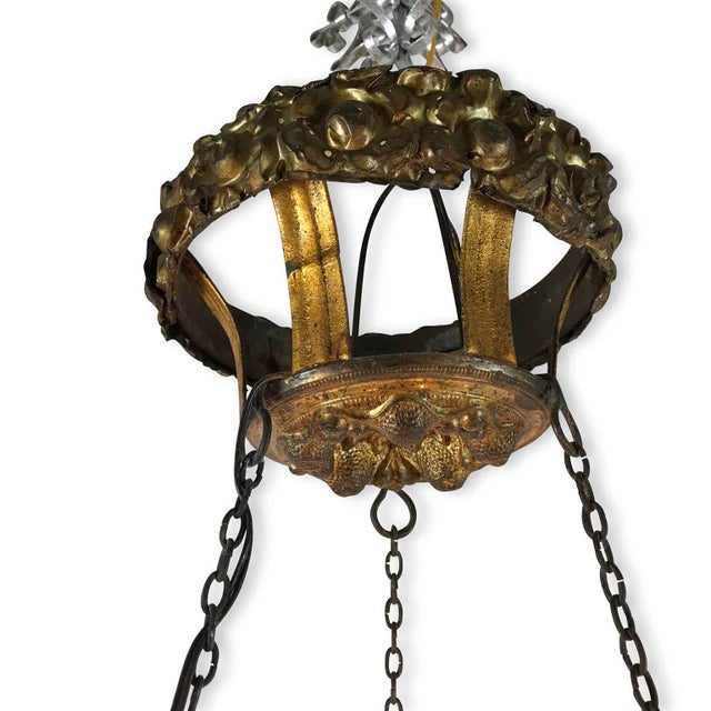 Turquoise and Gilt Chandelier from Lucca, 19th Century For Sale - Image 6 of 11