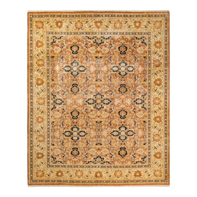 Pink Mogul, One-of-a-Kind Hand-Knotted Area Rug in Pink, 8' 1" x 9' 10" For Sale - Image 8 of 8