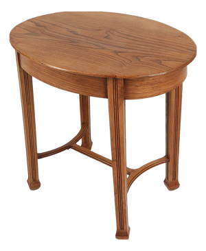 Art Deco French Oval Side Table in Oak, 1930s