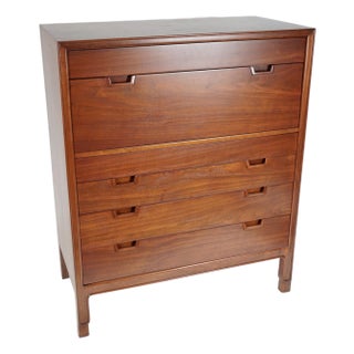 Mount Airy Janus Mid Century Walnut Highboy Dresser For Sale