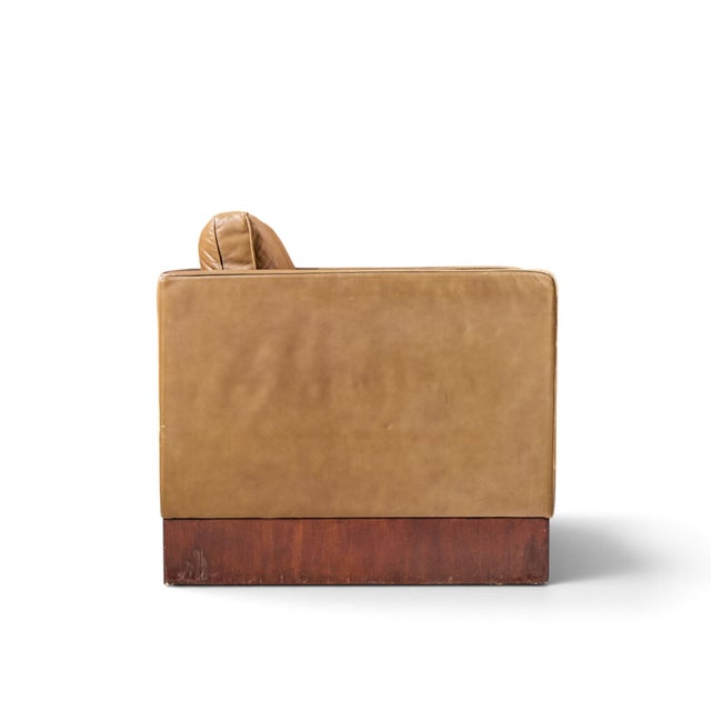 Brown Mies Van Der Rohe for Knoll Mid Century Walnut and Leather Lounge Chair For Sale - Image 8 of 9