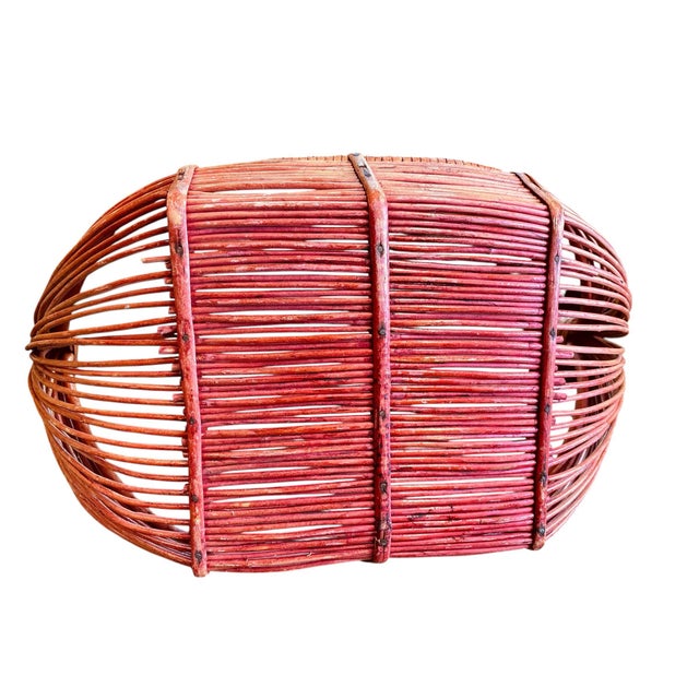 Mid 20th Century Mid 1900s Vintage Asian Market/Boat Basket For Sale - Image 5 of 10