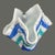 Mid-Century Modern Vintage Art Milk Glass Blue & White Quilted Tiled Handkerchief Vase For Sale - Image 3 of 6