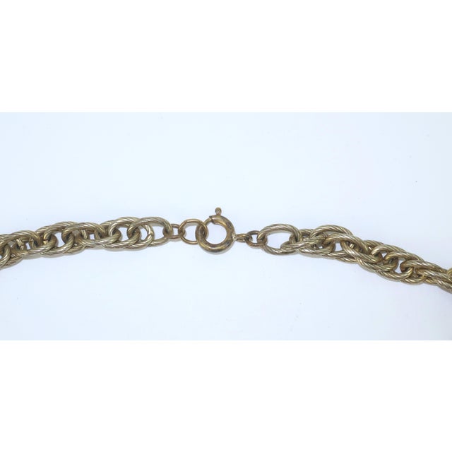Miriam Haskell Ornate Gold Plated Asian Chinoiserie Medallion Necklace, 1950's For Sale - Image 10 of 12