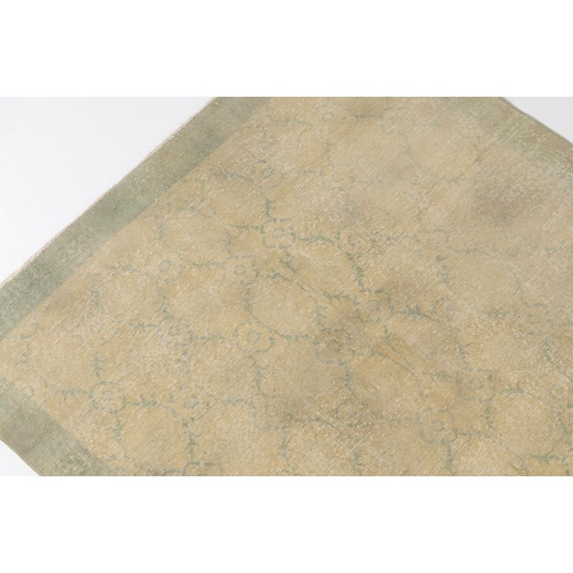 Textile 1950s Tan Colour Floral Handknotted Carpet For Sale - Image 7 of 10