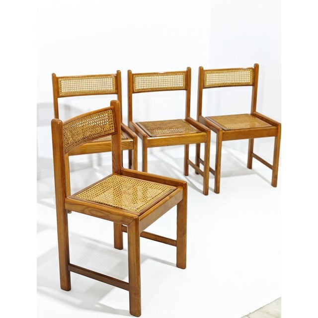 Italian Chairs in Wood and Vienna Straw, 1970s, Set of 4 For Sale - Image 4 of 18