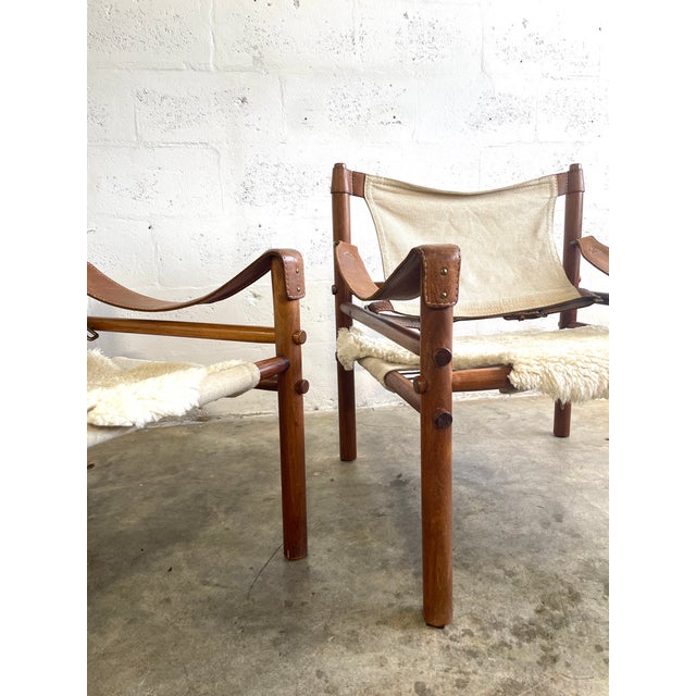Mid-Century Modern Arne Norell Sirocco Safari Chairs Scandinavian Modern - A Pair For Sale - Image 3 of 18