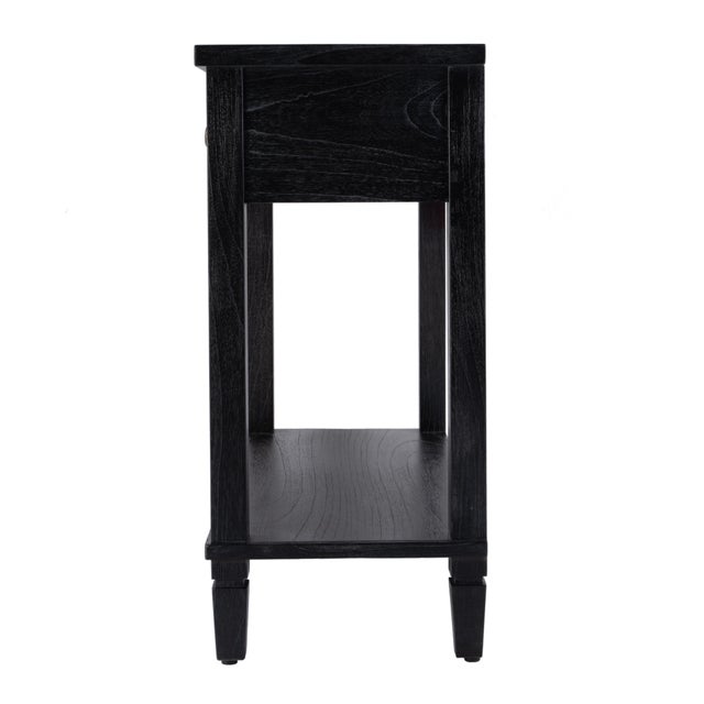 Wood Flagstaff 36 in. W Rectangular Wood 2 Drawer Console Table with Lower Open Shelf, Washed Black For Sale - Image 7 of 11