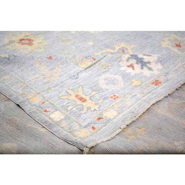 Turkish Turkish Oushak Hand Knotted Wool Rug, 10'x13'9" For Sale - Image 3 of 5