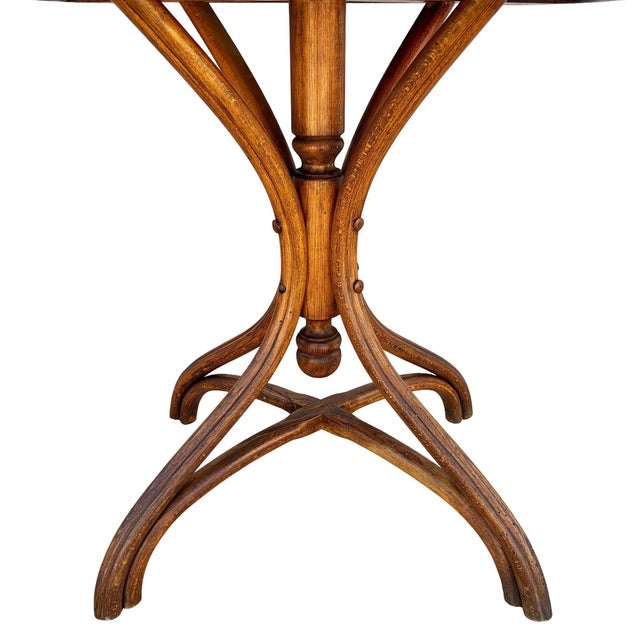 Wood Late 19 Century Victorian Polished Oak Bent Wood Dining Table Attributed to Mundus Thonet For Sale - Image 7 of 7