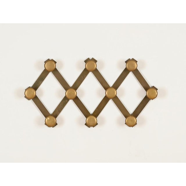 Italian Expandable Brass Coat Rack by Luigi Caccia Dominioni, Italy, 1960s For Sale - Image 6 of 12