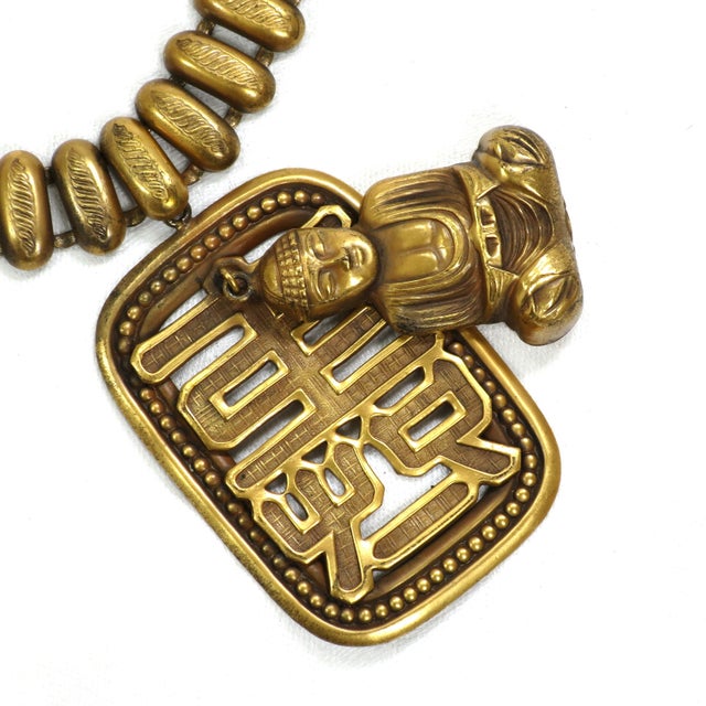 Vintage Designer Joseff of Hollywood Asian Necklace 1940s For Sale In Orlando - Image 6 of 11
