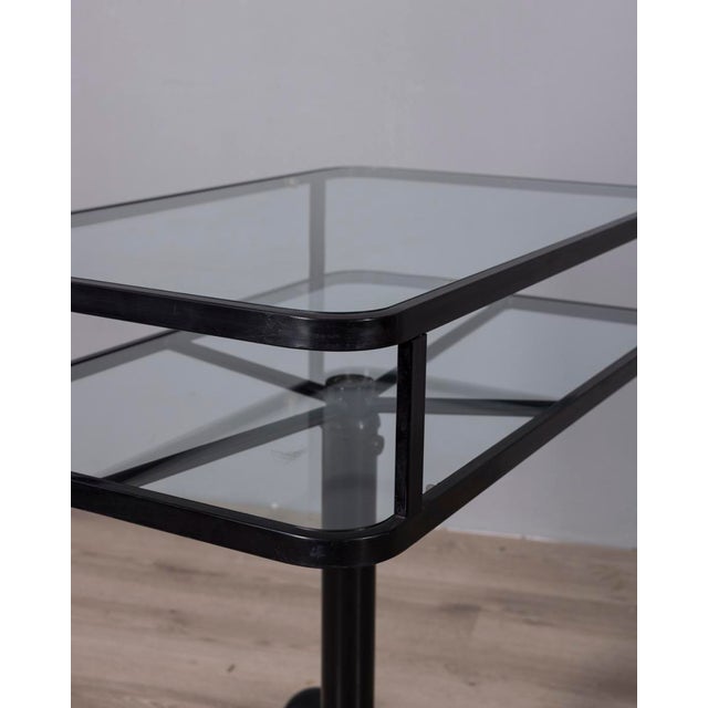 Black Vintage Trolley Table in Black Metal and Glass from Allegri For Sale - Image 8 of 14
