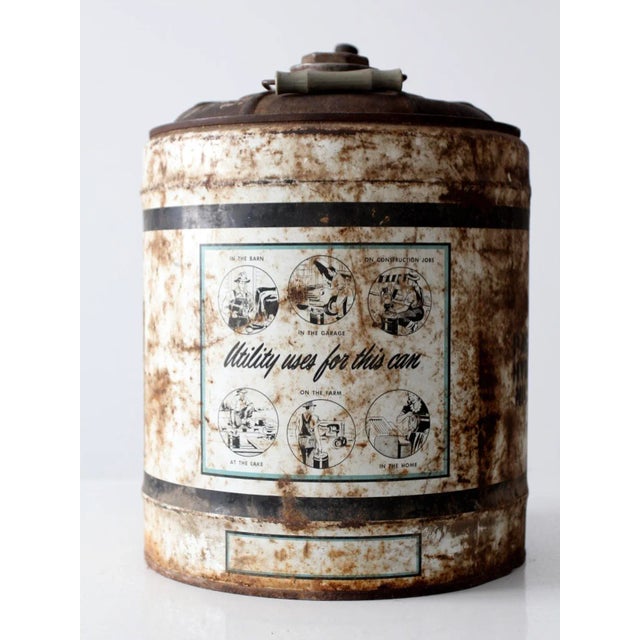 Metal Vintage Smith Oil 5 Gallon Can For Sale - Image 7 of 7