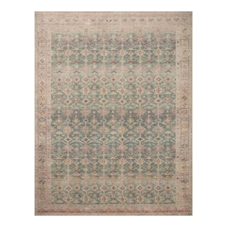 Angela Rose x Loloi Aubrey Rug Aqua / Sand 7'-6" x 9'-6" Area Rug For Sale