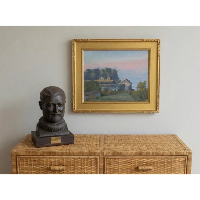 Ernest Hemmingway Ceramic Bust 1966 Signed For Sale - Image 4 of 5