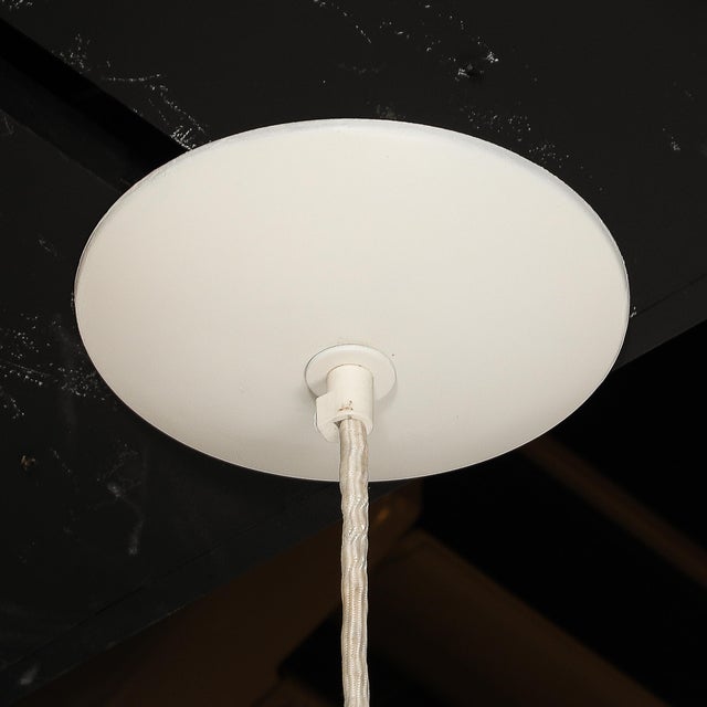 Mid-Century White & Orange Enamel Ph 4/3 Pendant Chandelier by Louis Poulsen For Sale In New York - Image 6 of 12