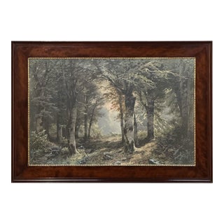 19th Century Framed Charcoal Landscape by Heinrich Böhmer (1852–1930) For Sale