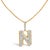 Claim your narrative in luminous strokes: a bold, rounded block initial sculpted in solid 10K yellow gold, polished to a...