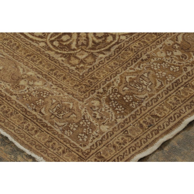 Traditional Antique Persian Tabriz Rug With Gold & Brown Floral Medallion - Rug & Kilim For Sale - Image 3 of 9