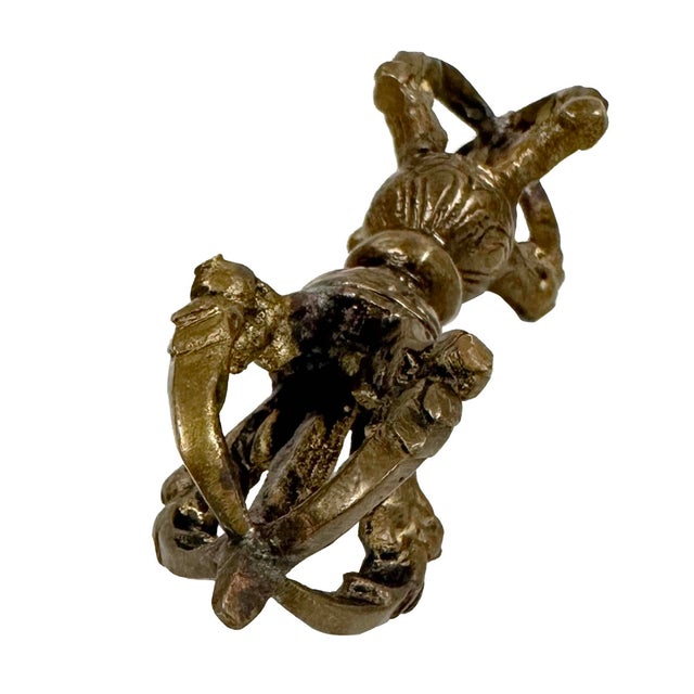 Mid 20th Century Vintage Tibetan Brass Dharma Instrument For Sale - Image 5 of 9