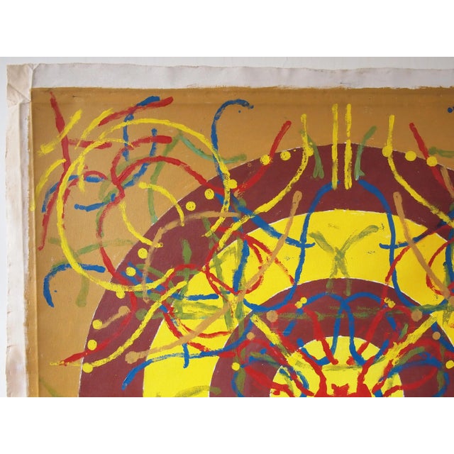 -Original 1973 PETER Ford YOUNG PAINTING 56x56" Acrylic / Canvas Abstract Expressionist Op Art Mandala Mid-Century Modern...