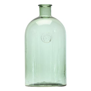 Sage Glass Bottle Neck Vase 12"H For Sale