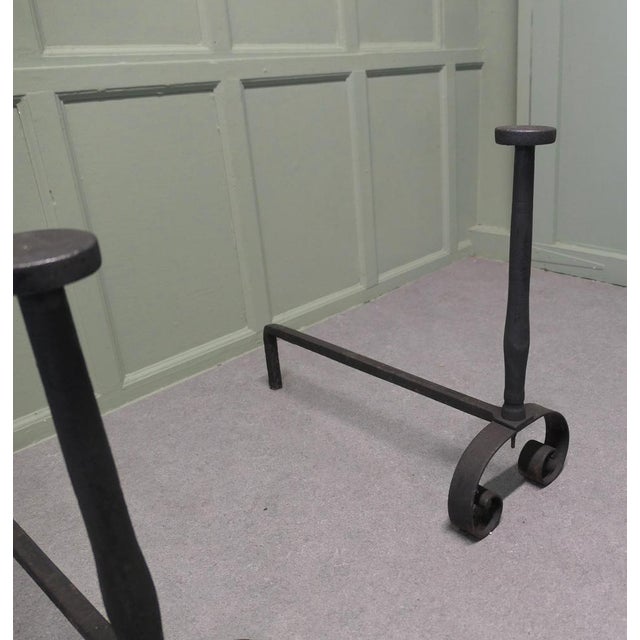 Large French Iron Andirons, Set of 2 For Sale - Image 6 of 8
