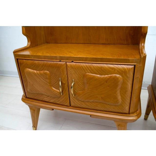Wood Mid-Century Modern Nightstands in Ashwood, Italy, 1950s, Set of 2 For Sale - Image 7 of 12