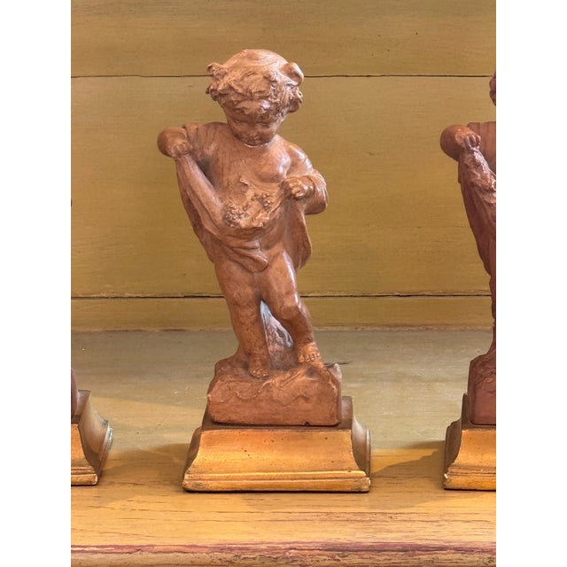 Set of Four 1950s Borghese Terracotta “Four Seasons” Figures For Sale - Image 4 of 10