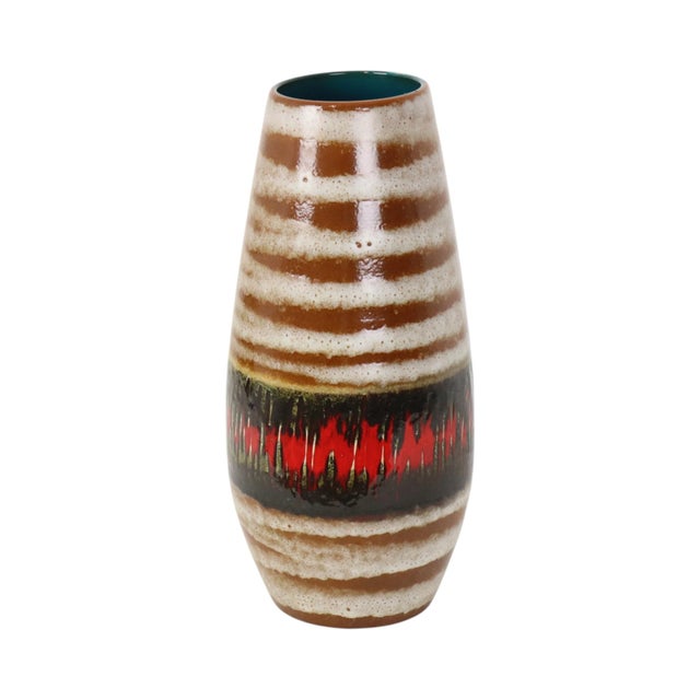 Lovely vintage 'Lora' Fat Lava vase by Scheurich (West German ceramics), dating from the 1960s. The vase is in good...
