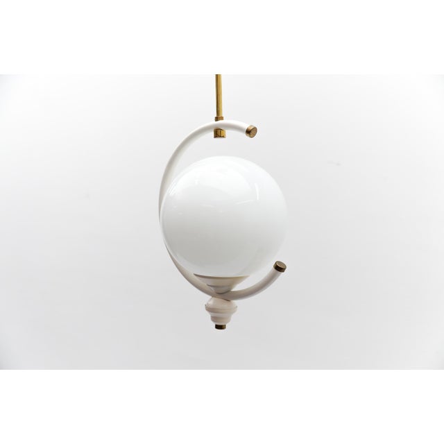 Mid-Century Modern Opaline Glass Ceiling Lamp, Italy, 1960s For Sale - Image 4 of 14