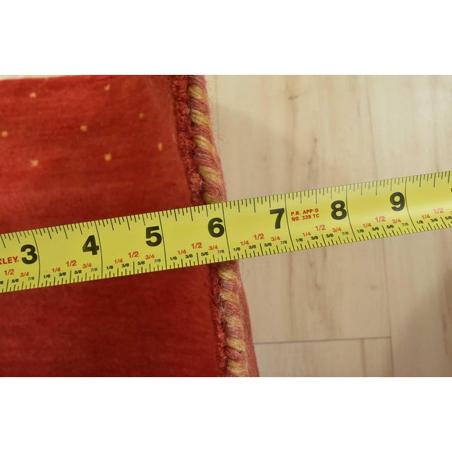 Gabbeh Runner 2’11” X 10’1” Red Wool Contemporary Hand-Knotted Oriental Rug For Sale - Image 11 of 13