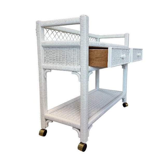 Early 21st Century Lexington Bar Cart With 2 Drawers and Castors For Sale - Image 5 of 7