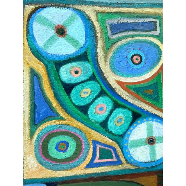 Wood Vintage Original Abstract Oil Painting on Canvas For Sale - Image 7 of 10