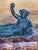 19th Century French Bronze Reclining Figure With Grapes on Banded Stone Base For Sale - Image 4 of 7