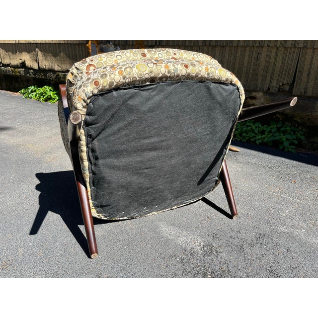 Brown Modern Upholstered Club Chair For Sale - Image 8 of 11
