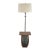 1960s Walnut & Smoked Lucite Sidetable Floor Lamp Combo For Sale