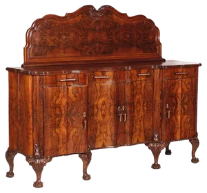Antique Venetian Walnut Chippendale Baroque Credenza, 1910s