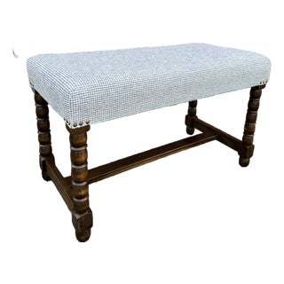 Newly Upholstered English Bench For Sale