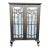 Antique Pie Safe Glass Door Cabinet on Wheels For Sale