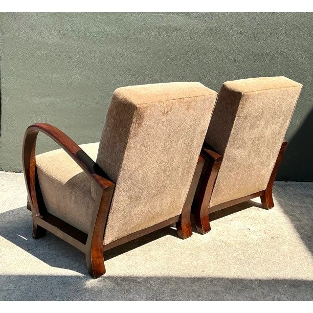 1930s Vintage Art Deco Bentwood Lounge Chairs - Pair For Sale - Image 5 of 12