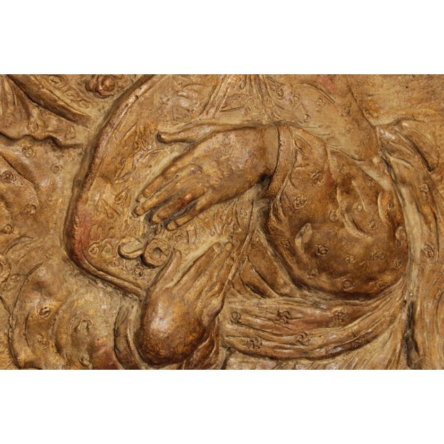 Chinese Musician Trio Large Carved Wall Relief Sculpture For Sale - Image 11 of 13