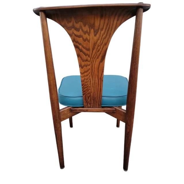 Richardson Nemschoff MCM Lawrence Peabody Dining Chair Newly Reupholstered in Leather - Set of 6 For Sale - Image 4 of 6